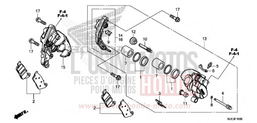 ETRIER DE FREIN AVANT (1) CBR650FAG de 2016